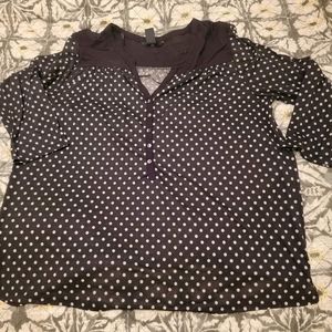 H&m large black and tan polka dot 3/4 sleeve